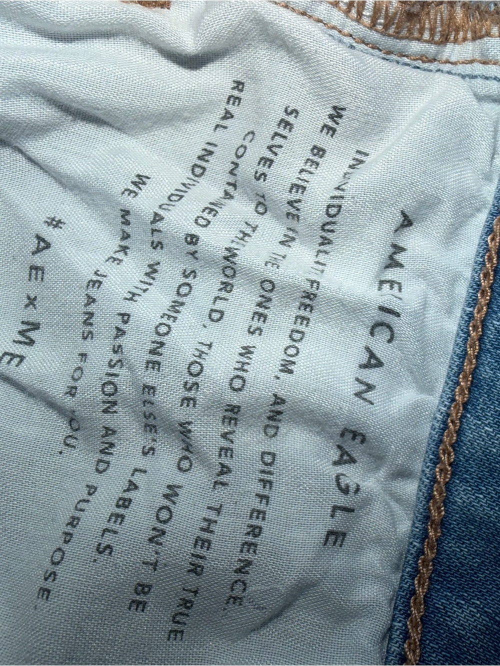 AE Real Good Upcycled Next Level Ripped High-Waisted Jegging. Size: 6 Long. - Picture 10 of 12